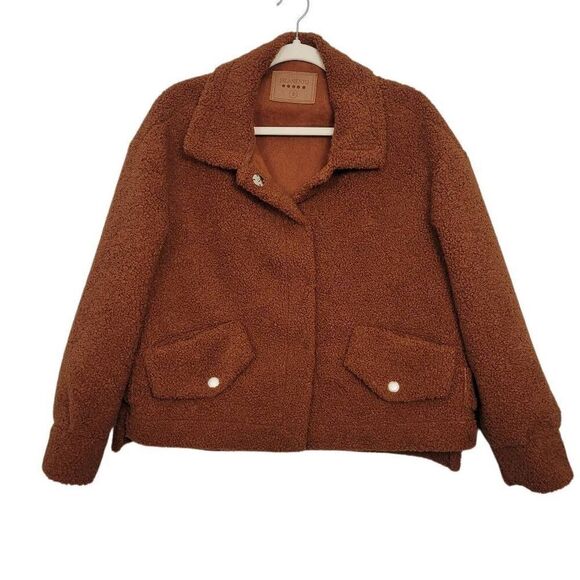 Blank NYC Bonded Faux Shearling Jacket Sz S Tough Cookie Oversized Teddy Coat - Picture 3 of 7